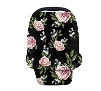 TOADDMOS Elegante funda de asiento de coche con estampado floral para bebés y niñas, funda elástica para asiento de coche, fundas para lactancia materna, carrito de la compra fundas para silla alta o