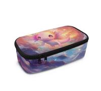 TOADDMOS Estuche con cremallera para lápices de examen, estuche de papelería de oficina, estuche para lápices de examen con asa para niñas, niños, escuela, oficina, Axolotl in Cloud Stars, Talla única