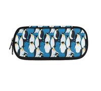 TOADDMOS Estuche para lápices impreso, bolsa organizadora portátil para niños y niñas, bolsa organizadora de papelería para la escuela, Estampado De Pingüino, Talla única, Estuche de belleza