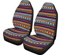 TOADDMOS - Funda de Asiento Delantero con Rayas geométricas Tribales africanas y étnicas Coloridas, Protector Universal para Asientos Tipo báquet, Accesorio Decorativo para el Interior del automóvil
