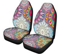 TOADDMOS - Fundas de Asiento de Coche con diseño de Mandala de Colores Bohemios, Protector de Asiento Delantero, Ajuste Universal para Coches, sedán, SUV