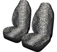 TOADDMOS Fundas de Asiento Delantero con Estampado de Leopardo Gris Nieve para Coche, camión, SUV, Ajuste Universal, para Hombres y Mujeres, Accesorios Interiores de automóviles