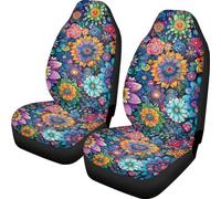 TOADDMOS - Juego de 2 Fundas de Asiento de Coche, Ajuste Universal, para la mayoría de vehículos, diseño Floral Bohemio, Accesorios Interiores de automóviles, se adaptan a la mayoría de Coches,
