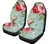 TOADDMOS - Juego de 2 fundas de asiento de coche universales con diseño de tinta china vintage, floral, transpirable, protector de asiento delantero para la mayoría de coches, SUV, camiones, sedanes o