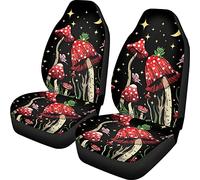 TOADDMOS - Juego de 2 Fundas para Asiento de Coche, diseño de Seta con Estrella, para Asiento Delantero, SUV, camión, Furgoneta, Coche, Universal