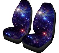 TOADDMOS - Juego de 2 Fundas universales para Asiento Delantero de Coche, diseño Espacial de Nebulosa en Galaxia del Espacio Azul, Apto para Coches, SUV, sedán o Furgoneta