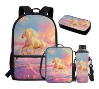 TOADDMOS Juego de 4 mochilas escolares para niños, bolsa de almuerzo, estuche para lápices, bolsa de transporte para botellas de agua, para adolescentes, niñas, niños, primaria, escuela secundaria