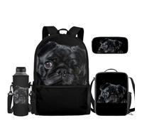 TOADDMOS Juego de 4 mochilas escolares para niños, con fiambrera, estuche para lápices, funda para botella de agua, perro, Mochilas