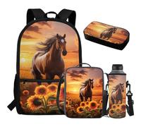 TOADDMOS Juego de mochila escolar y lonchera para niños, mochila de hombro, estuche para lápices, bolsa de transporte para botellas de agua, para niñas, niños, estudiantes, adolescentes, 4 en 1