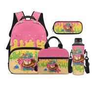 TOADDMOS Juego de mochila para niños, 4 piezas, con bolsa de almuerzo portátil, estuche para lápices, bolsa para botella de agua, adecuada para adolescentes de escuela secundaria, Just a Girl Who
