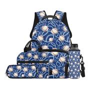 TOADDMOS Juego de mochila para niños de 4 piezas con bolsa de almuerzo, bolsa para bolígrafos, bolsa para botella de agua, bonita mochila para la escuela primaria, Béisbol de moda, moderno