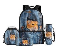 TOADDMOS Juego de mochila personalizada para el regreso a clases, bolsa de viaje, estuche para lápices, botella de agua, bolsa bandolera para adolescentes, niñas, niños, primaria, escuela secundaria