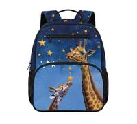 TOADDMOS Mochila para niños y niñas de 2 a 5 años, 13.5 pulgadas, preescolar, para guardería, escuela y uso diario, Divertidas estrellas de jirafa, moderno