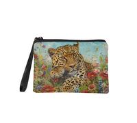 TOADDMOS Monedero pequeño con estampado de escamas de sirena y peces, monedero, monedero, monedero, monedero, monedero, monedero, monedero, monedero, monedero, Flor de tigre, 7in x 5.5in, Bolsa para