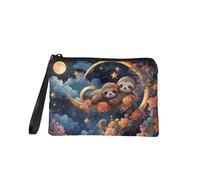 TOADDMOS Monedero pequeño con estampado de escamas de sirena y peces, monedero, monedero, monedero, monedero, monedero, monedero, monedero, monedero, monedero, Flor de perezoso lunar, 7in x 5.5in,