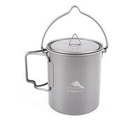 TOAKS Taza de titanio de 750 ml para mochilero, camping, ultraligera, utensilios de cocina con asa de fianza