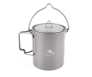 TOAKS Taza de titanio de 750 ml para mochilero, camping, ultraligera, utensilios de cocina con asa de fianza
