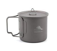 TOAKS Taza/Olla Portátil Ultraligera de Titanio para Acampar (375ml con Tapa[CUP-375-C])