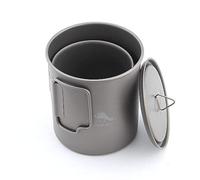TOAKS Taza/Olla Portátil Ultraligera de Titanio para Acampar (750ml+450ml[CMB-750-450])