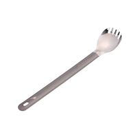 TOAKS Titanio mango largo cuchara Spork con tazón pulido cubiertos de camping al aire libre (SLV-14)