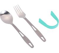 TOAKS Vajilla de titanio ultraligero al aire libre cubiertos Tenedor y cuchara