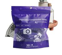 Toalla Comprimida para Viajes,30 Piezas Portátiles E Individuales,Toallas Expandibles Comprimidas para el Lavado de la Cara - para Gimnasio Spa Centro Camping Baño Playa Maquillaje Belleza Ducha