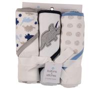 Toalla con capucha para beb s, paquete de 3, con estampados de triceratops, de Cudlie Buttons and Stitches GS71365