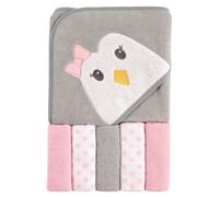 Toalla con capucha unisex para beb? Luvable Friends con cinco toallitas de algod?n