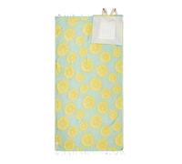 Toalla convertible 2 en 1, mochila de microfibra de gran tamaño sin arena con bolsillo interior con cremallera, bolsa ligera de secado rápido para manta de playa, Amarillo, 90 x 180 cm, Casual