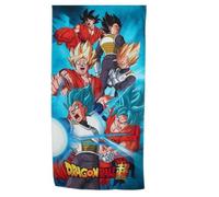 Toalla de Algodón Dragon Ball, Ultraabsorbente, Ideal para la Playa o Piscina, Diseño de Superhéroes, Azul, Talla única