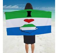 Toalla De Baño Bandera Nacional De Sierra Leona Personalizada Toallas Premium Towels Microfibra Toalla para Piscina Vacaciones Sauna 80X130Cm