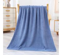 Toalla de baño de 28 x 56 Pulgadas, Toalla de Microfibra Duradera de Terciopelo Coral Altamente Absorbente, Multiusos como baño, Fitness, baño, Ducha, Deportes, Toalla de Yoga (Azul)
