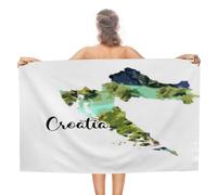 Toalla de baño de playa para mujer, toalla de baño de Croacia, absorbente, sin arena, resistente a la decoloración, toalla de picnic, impresión artística de la nación, regalo de viaje personalizado,
