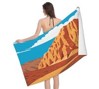 Toalla De Baño El Río Fluye A Través De Las Montañas Toallas De Playa Esponjoso Toalla Microfibra Sábana De Baño para Deportiva Vacaciones Camping 80X130Cm