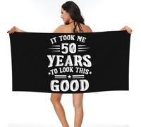 Toalla De Baño Happy 50Th Birthday Towels Microfibra Toallas Suaves Toallas De Playa para Vacaciones Sauna Camping 80X130Cm