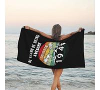 Toalla De Baño Happy 81Th Birthday Toallas Microfibra Towels Premium Sábana De Baño para Piscina Camping Vacaciones 80X130Cm