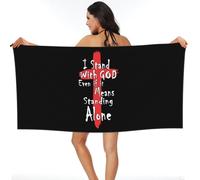 Toalla De Baño I Stand with God Even If It Means Standing Alone Sábana De Baño Microfibra Toalla Premium Toallas para Vacaciones Piscina Camping 80X130Cm
