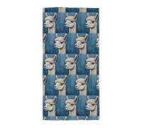 Toalla de baño larga con estampado de alpaca y llama para vacaciones junto a la piscina junto al mar
