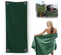 Toalla de baño magnética para exteriores, toalla de baño de microfibra súper absorbente, de secado rápido, resistente a la arena, con cierre magnético para viajes, natación, piscina, yoga, senderismo,