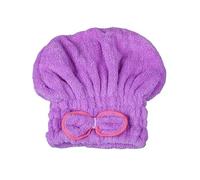 Toalla de baño microfibra secado rápido for el cabello, gorro envolvente con lazo Spa, accesorios, gorros ducha diseñador Toalla Para El Pelo(PURPLE)