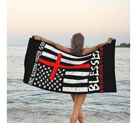 Toalla De Baño One Nation Under God Blessed Patriotic America Flag Toalla Microfibra Sábana De Baño Suaves Toallas para Deportiva Piscina Vacaciones 80X130Cm