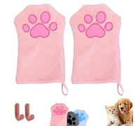 Toalla de baño para gatos, toalla absorbente sin pelusa con lazo para colgar, toalla de perro y gato con diseño de huellas de patas, toalla de baño para mascotas de secado rápido, con gancho para