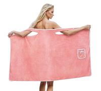 Toalla de baño para mujer, absorbente, de secado rápido, con tirantes, con bolsillo, para adultos, para playa, spa, sauna, bata de baño