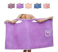 Toalla de baño para Mujer, Toalla de baño portátil, Bata de Ducha para MujerVestido de Toalla de baño con Bolsillo, Bata de baño para Ducha Corporal, Cubierta para Nadar(Purple,Medium)