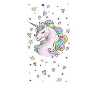 Toalla de baño para niños Theonoi - Toalla de playa - Toalla de ducha - 100 % algodón - 70 x 140 cm - Motivo de unicornio