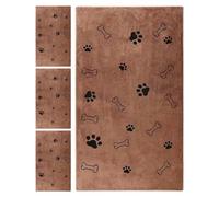 Toalla de baño para perro Paño aseo, secado rápido y cómodo, 4 piezas | Toallas Grandes de Microfibras para Perros en el Baño, Cuarto de Ducha, Refugio, Camping, Playa y Viaje Café