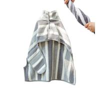 Toalla de baño para perros - Manta de microfibra a rayas S M L, envoltura seca absorbente de terciopelo coral, suave de cuidado para cachorros | Baño de playa después de nadar, conducir, salón