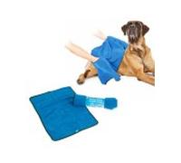 Toalla de baño perro microfibra azul 100x70 cm