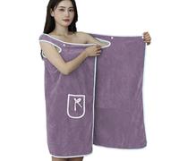 Toalla de baño portátil - Envoltura corporal de forro polar coral, bata funcional de bolsillo que ofrece comodidad ligera y de secado rápido, cubierta de natación versátil, perfecta para la playa, spa