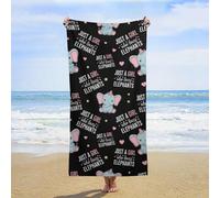 Toalla De Baño Solo Una Chica Que Ama A Los Elefantes Toallas Baño Multifuncional Absorbente Toallas De Piscina para Deportes Gimnasio Yoga 80X130Cm